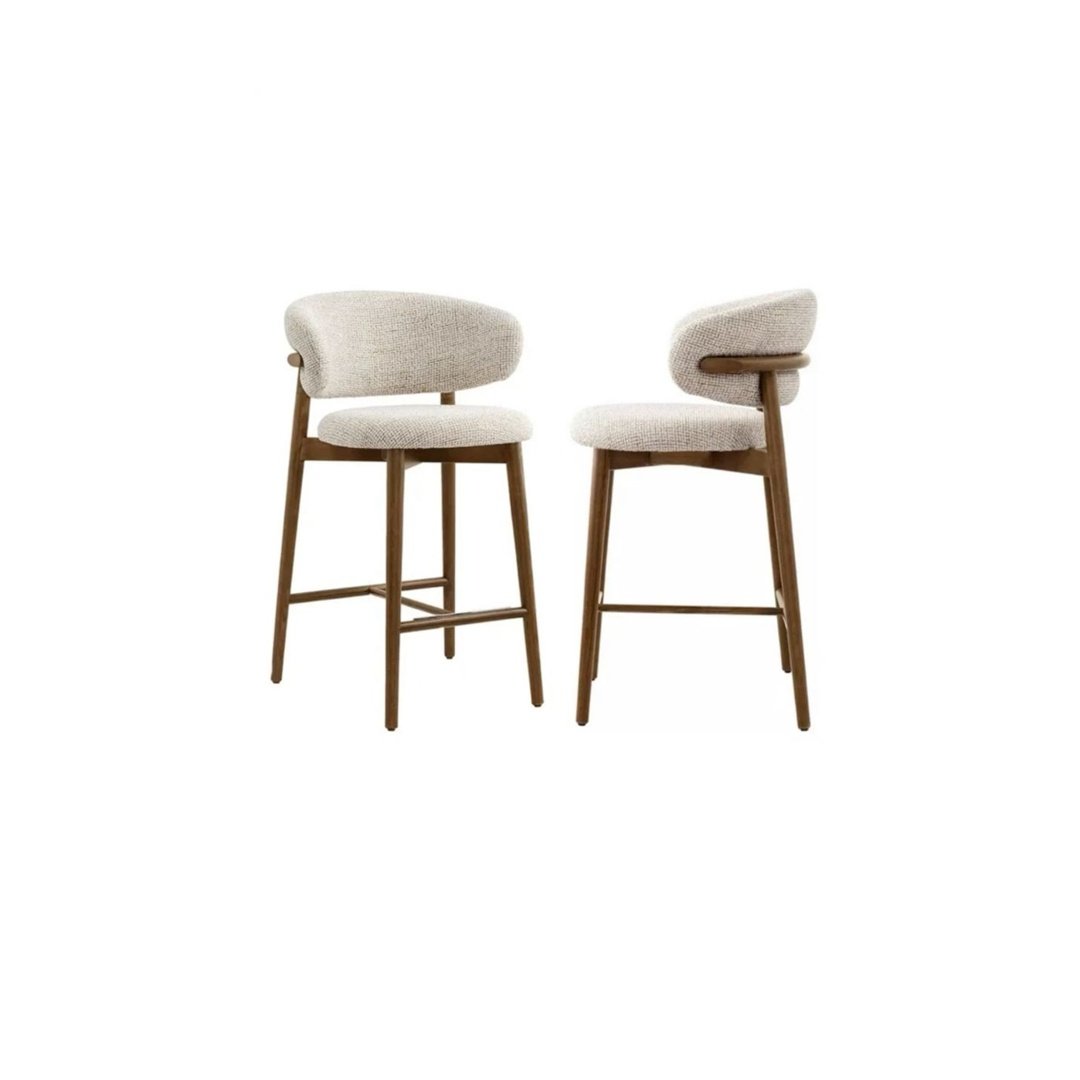 Modern Upholstered Wooden Bar Chair