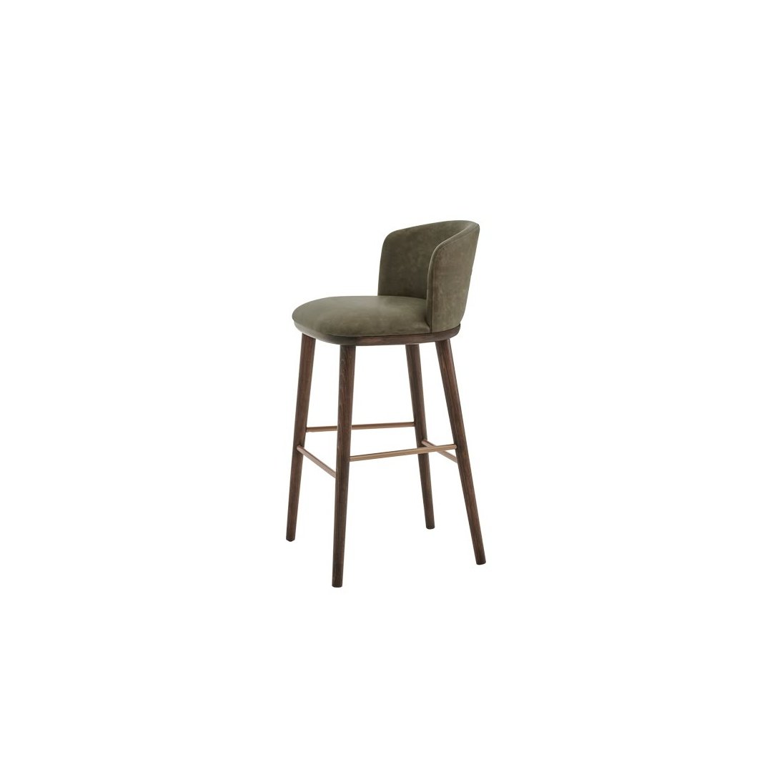 Modern Upholstered Wooden Bar Chair