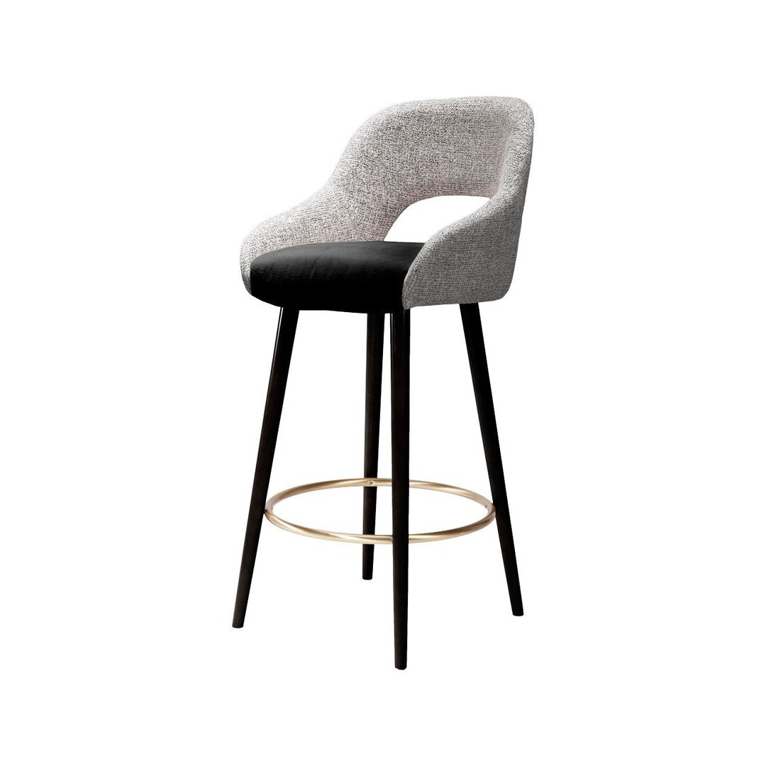 Modern Two-Tone Upholstered Bar Chair