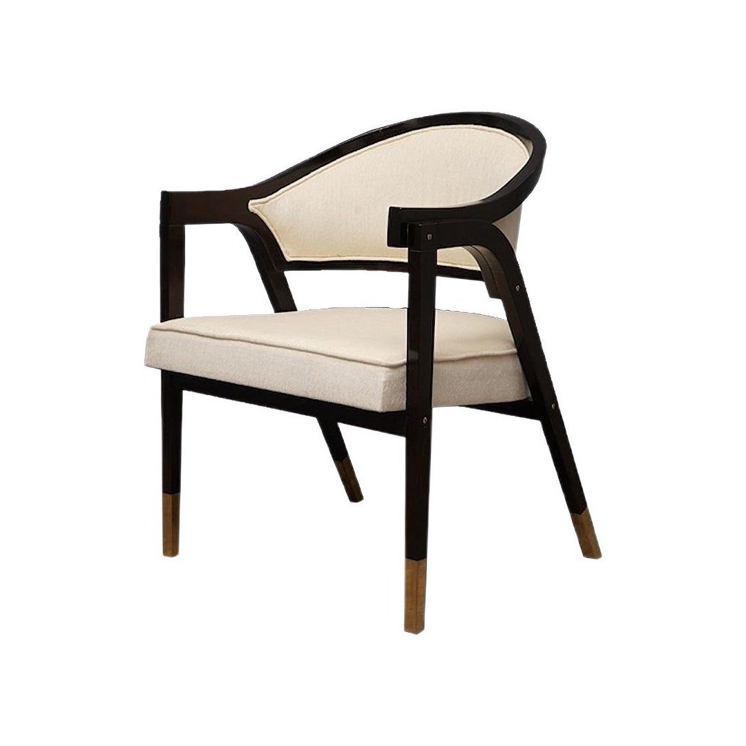 Modern Classic Wooden Upholstered Armchair