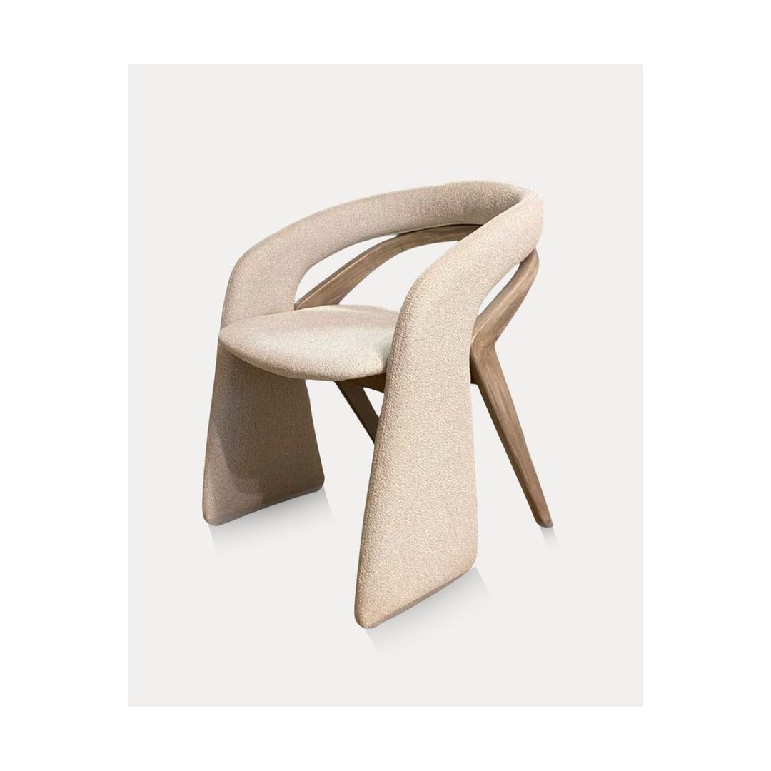 Modern Sculptural Wooden Accent Chair