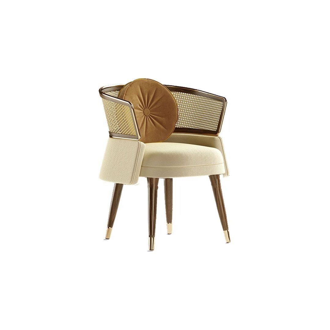 Luxury Cane-Back Upholstered Accent Chair