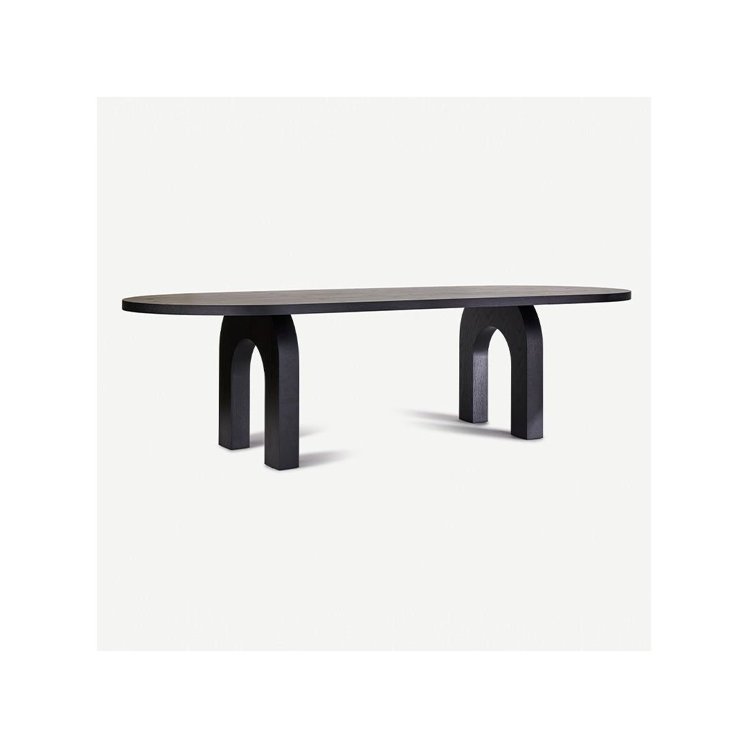 Modern Arch-Base Oval Dining Table