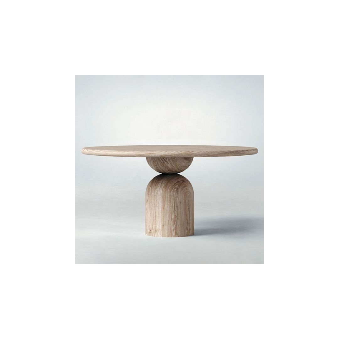 Modern Sculptural Pedestal Round Dining Table