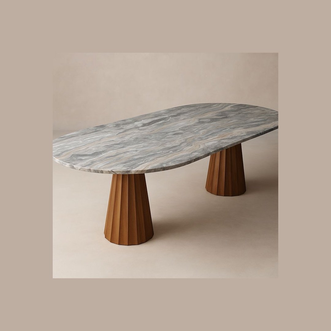 Luxury Marble Oval Dining Table