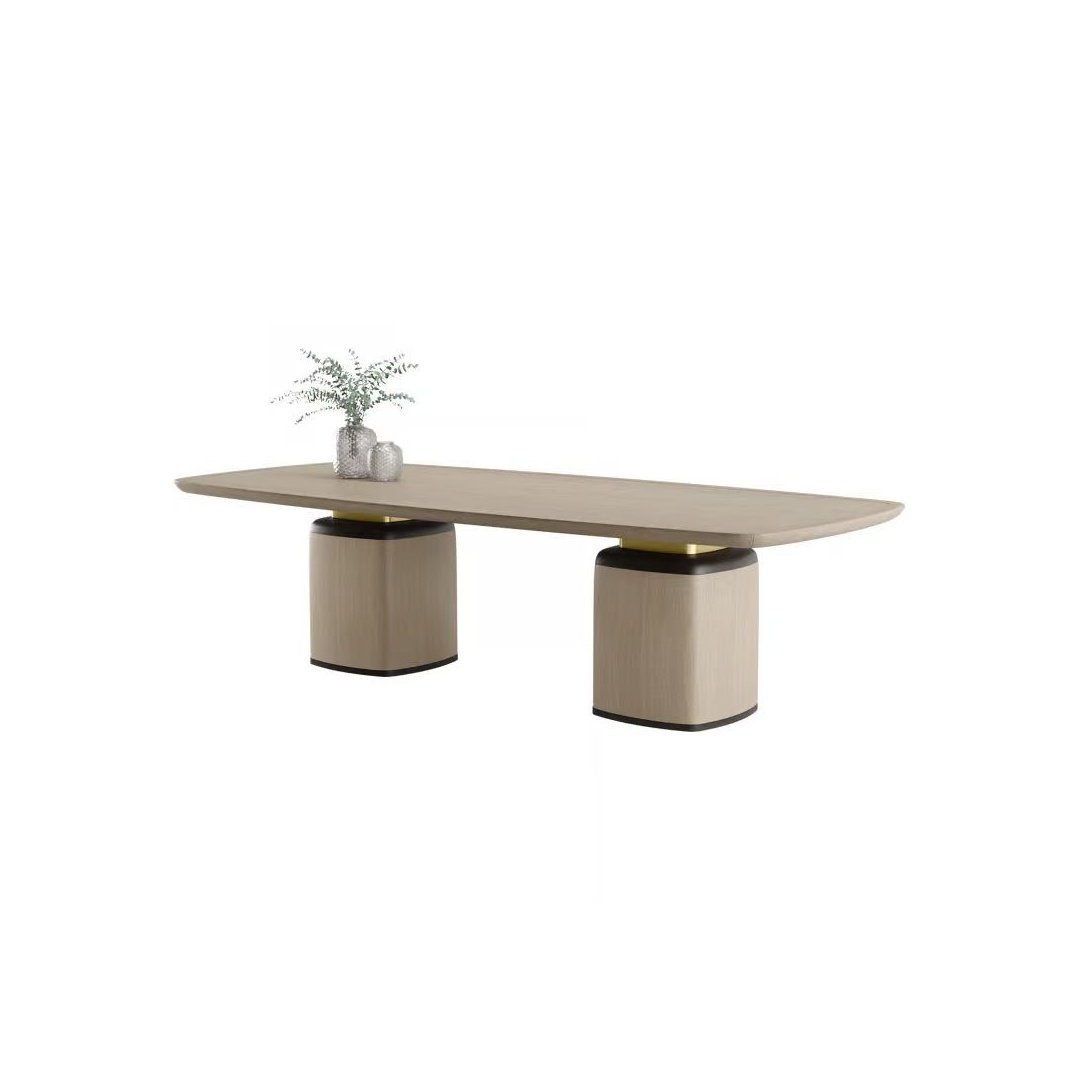 Modern Luxury Dual-Pedestal Dining Table