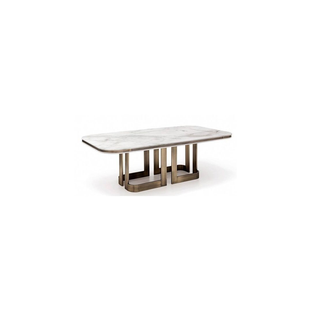 Luxury Marble-Top Architectural Dining Table