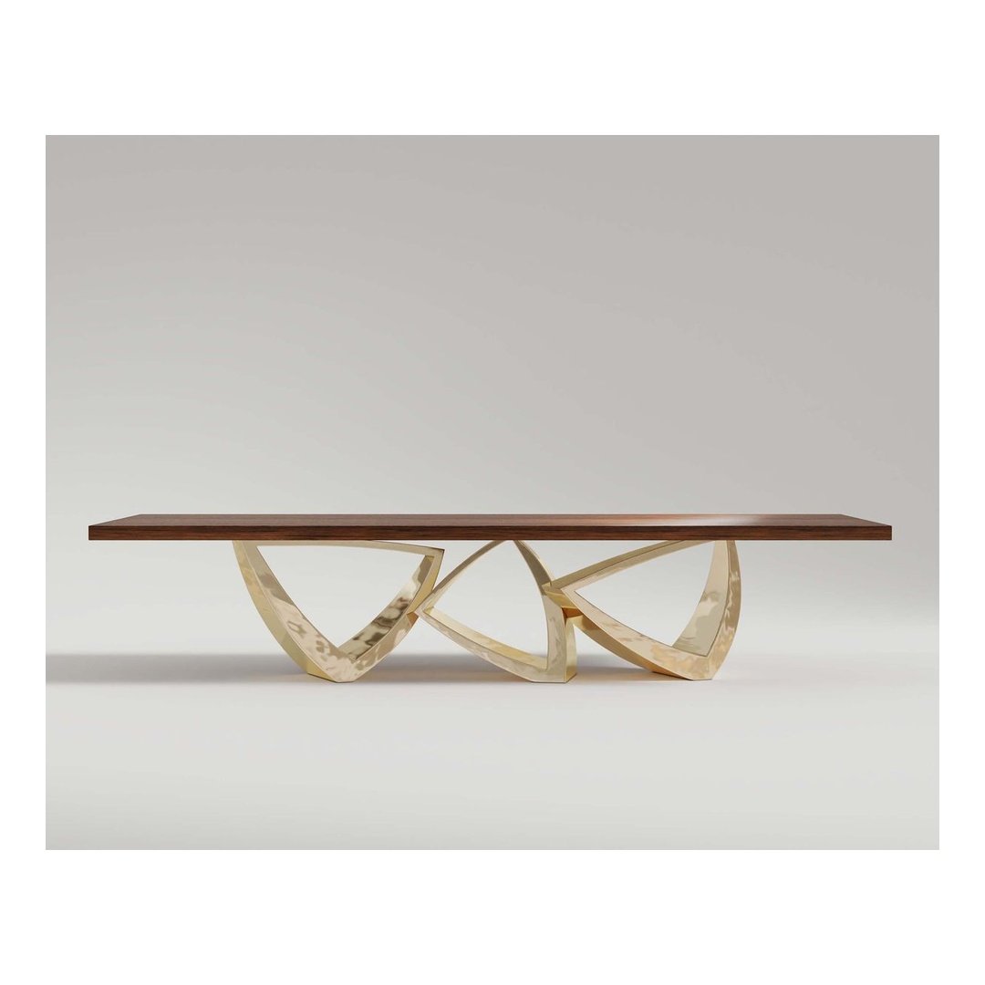 Luxury Gold Sculptural Dining Table