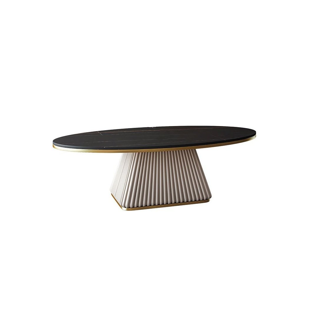 Luxury Black Marble Pedestal Dining Table