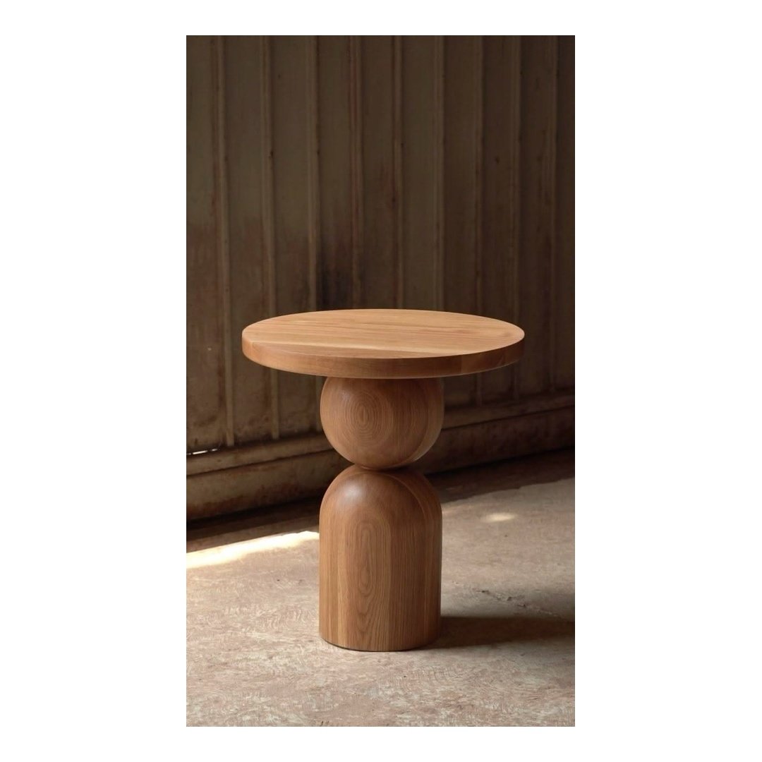 Modern Wooden Pedestal Side Table