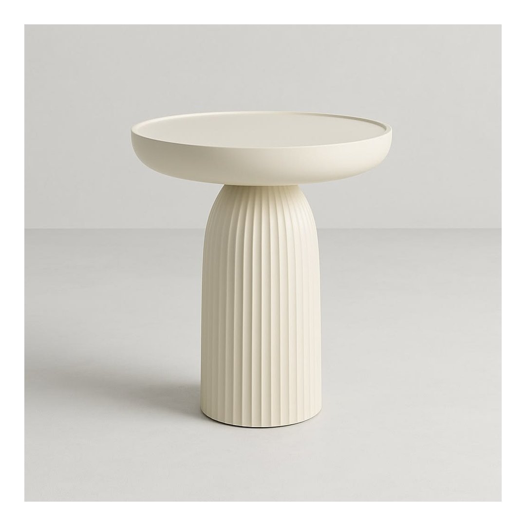 Modern Fluted Pedestal Side Table