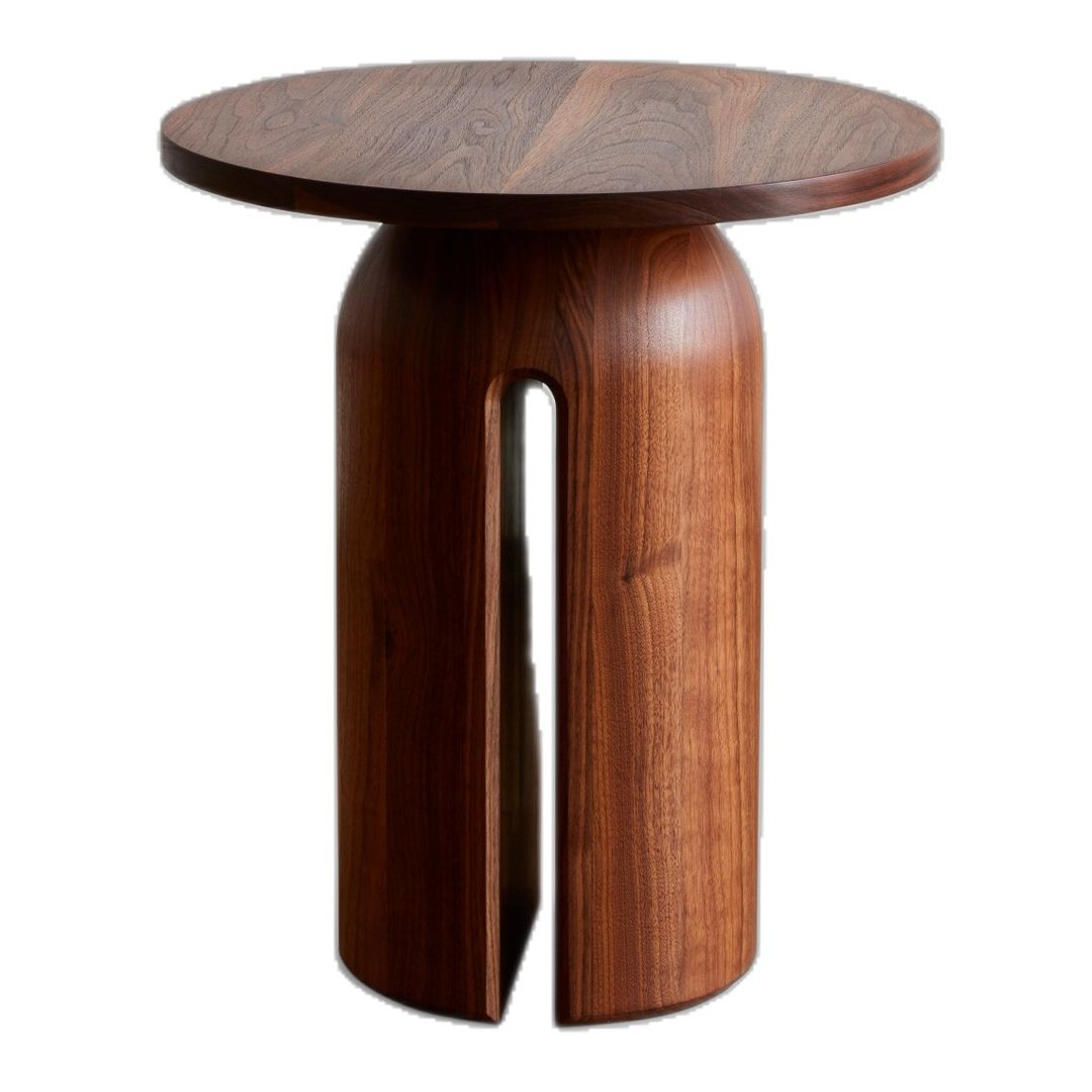 Modern Cylindrical Wooden Side Table