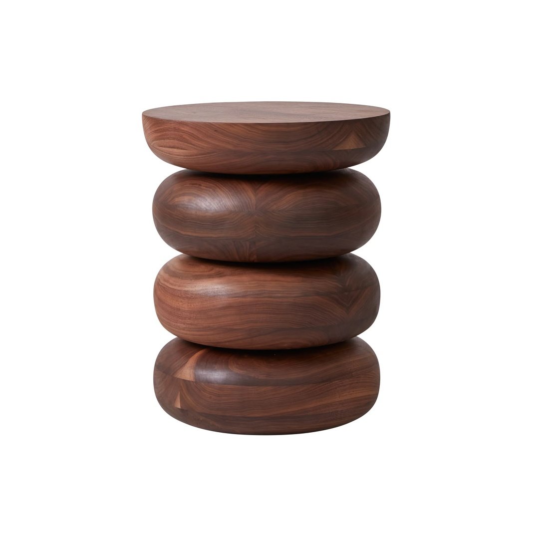 Stacked Sculptural Wooden Side Table