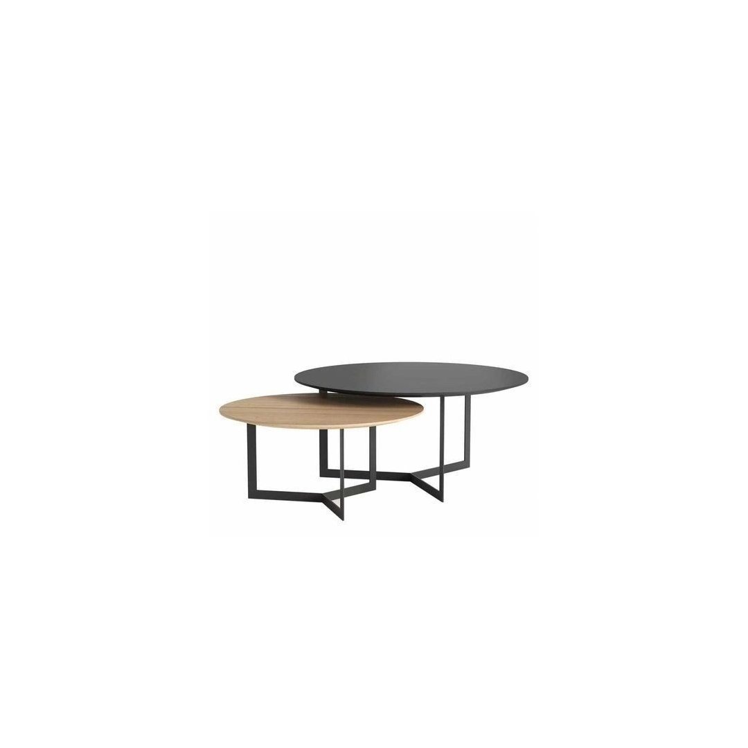 Modern Dual Round Nesting Coffee Table Set