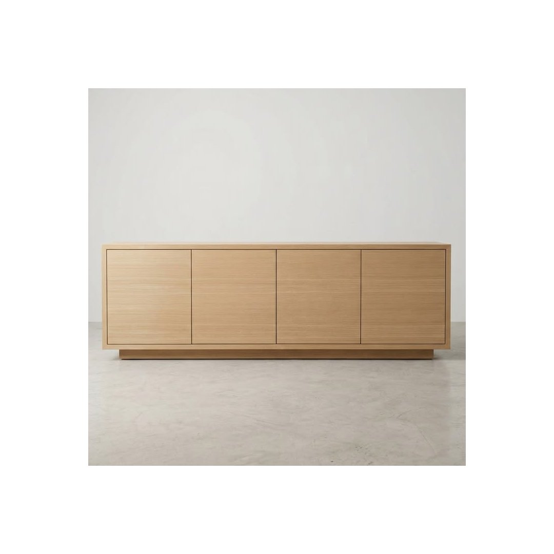 Modern Minimalist Sideboard Cabinet – Light Oak Finish