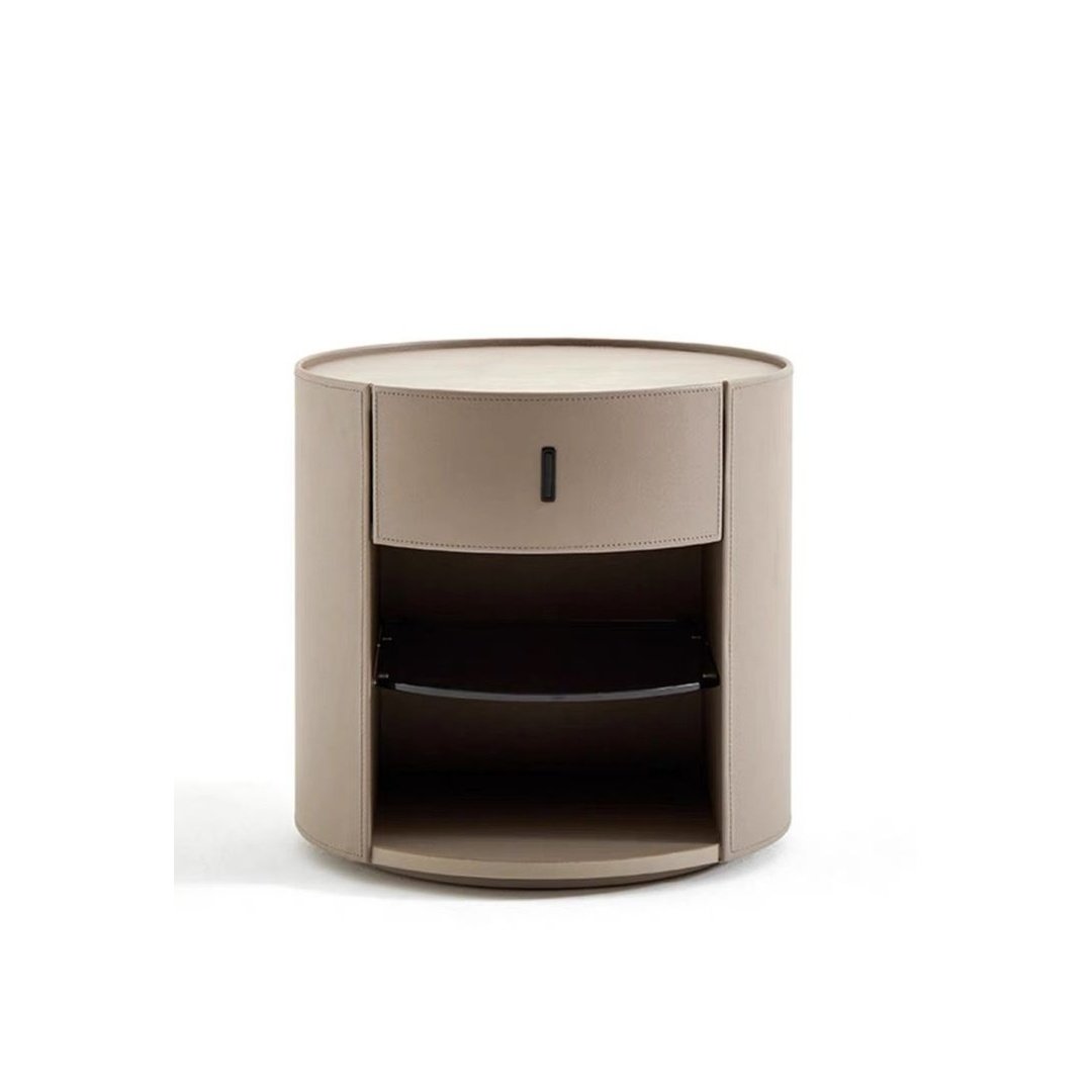 Modern Round Open Shelf Bedside Table