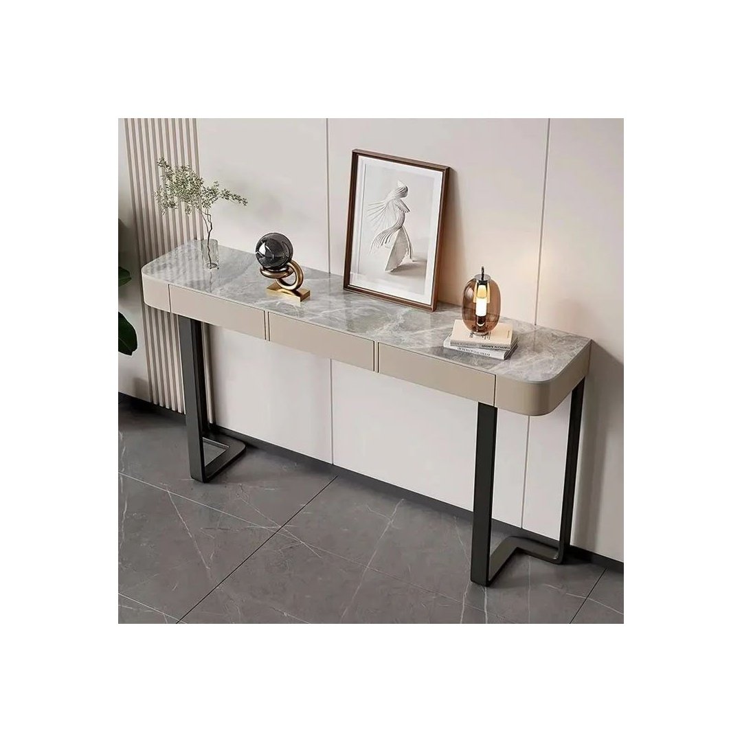 Modern Marble Console Table with Drawers