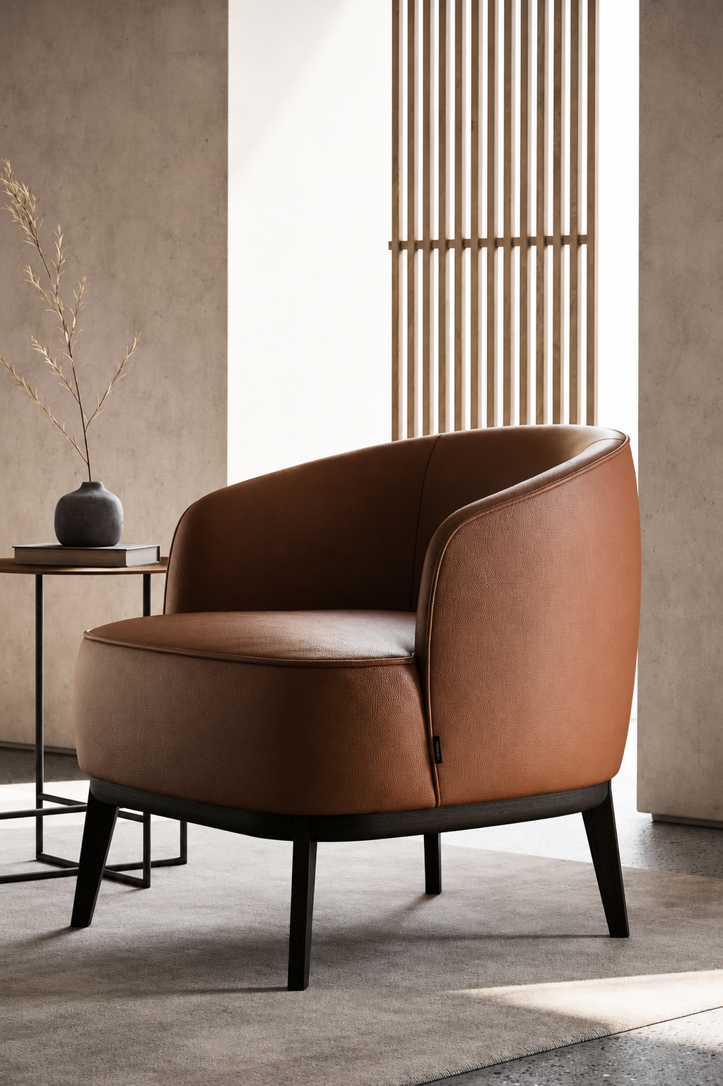 Contemporary Leather Accent Lounge Chair