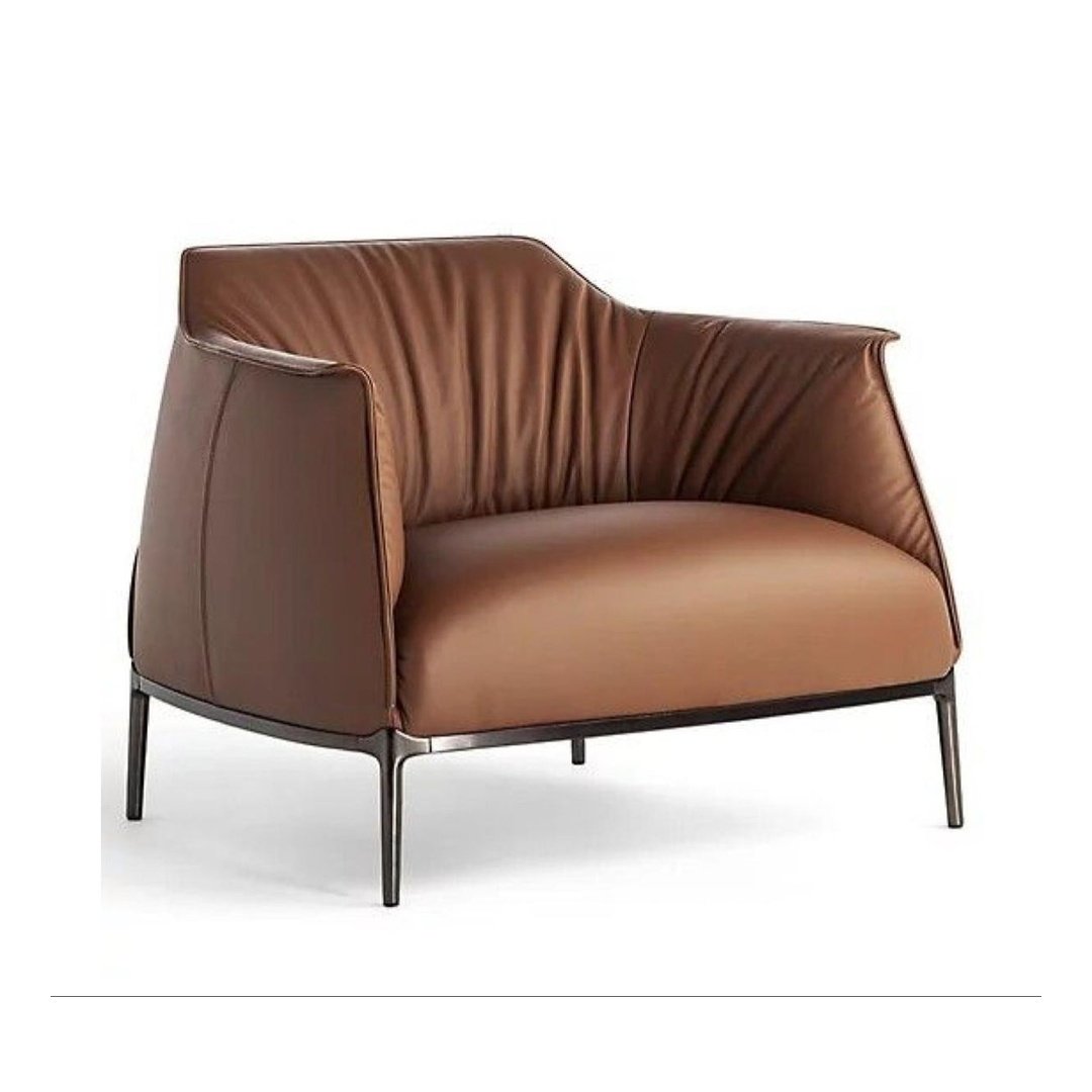 Modern Leather Lounge Loveseat