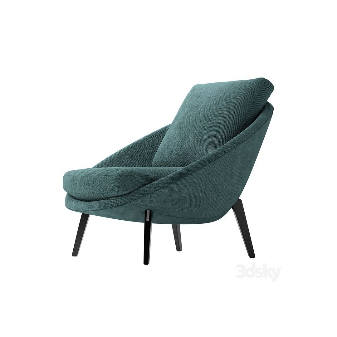 Modern Teal Upholstered Lounge Chair