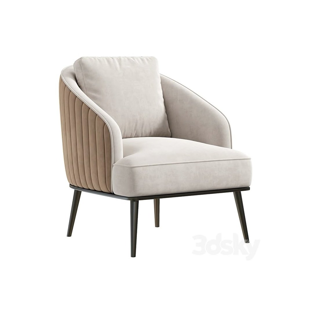 Modern Curved Accent Lounge Chair