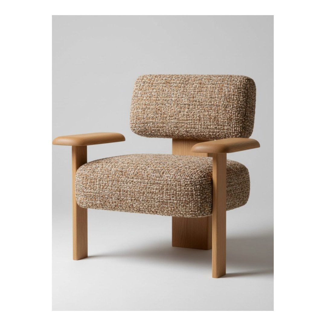 Scandinavian Bouclé Lounge Chair
