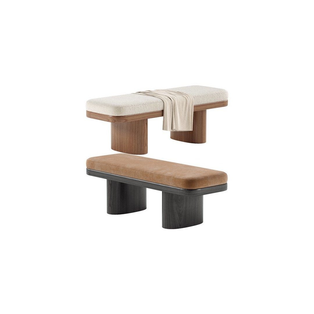 Minimalist Wood Frame Upholstered Bench