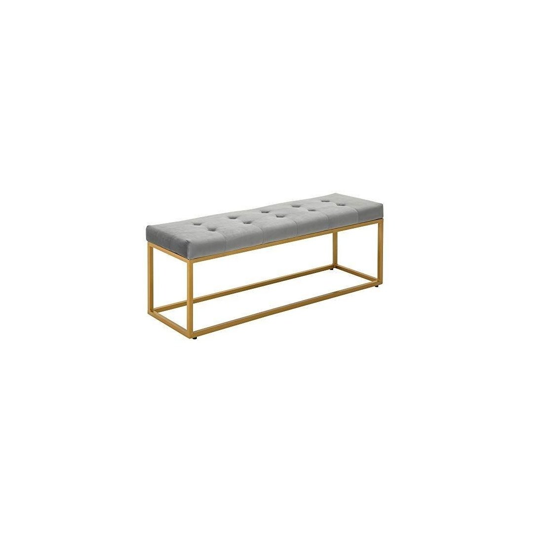Luxury Tufted Metal Frame Bench