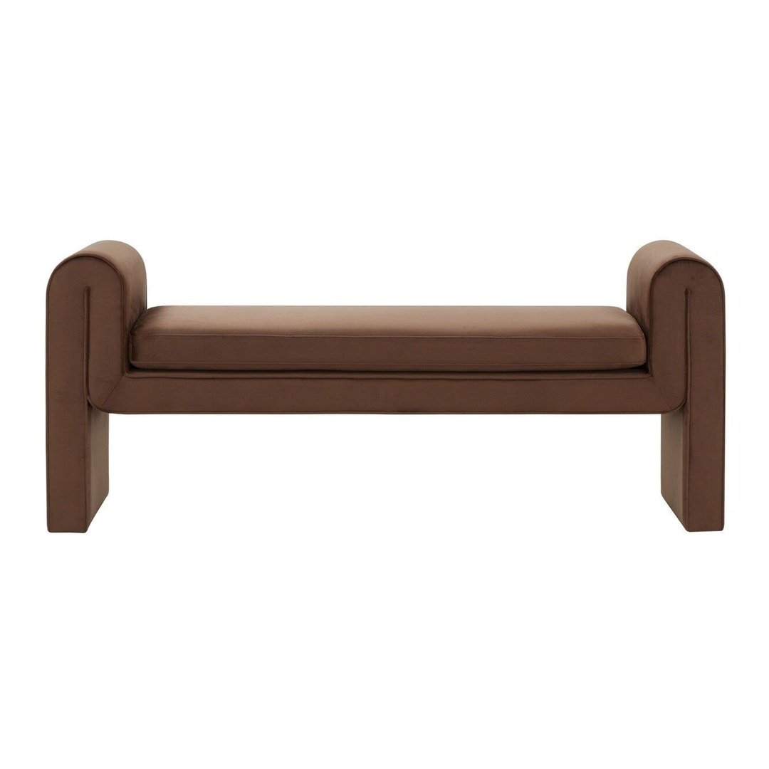 Modern Leather Accent Bench