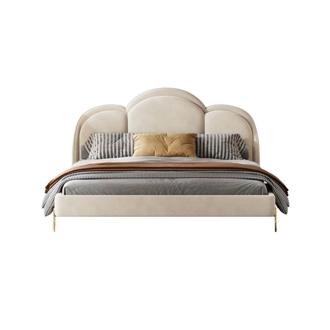 Modern Scalloped Upholstered Bed
