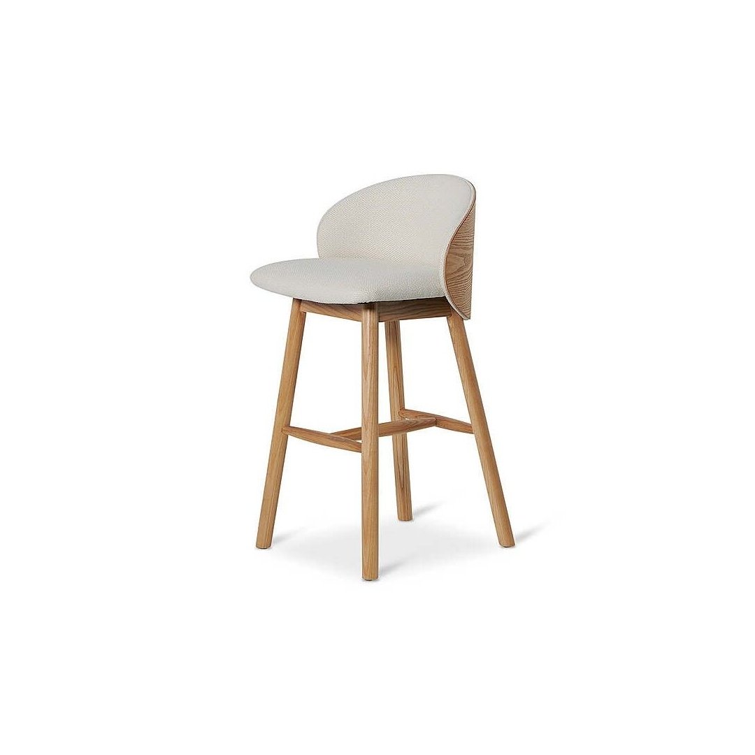 Modern Upholstered Wood Bar Chair