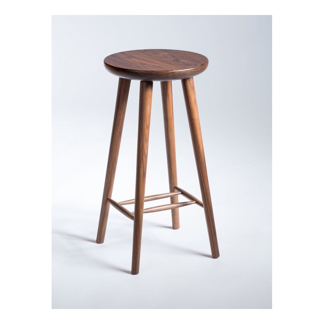Modern Solid Wood Round Bar Stool