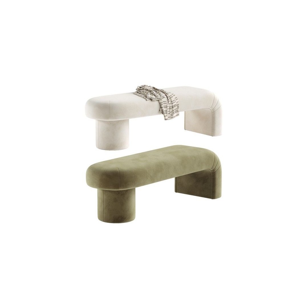 Modern Curved Upholstered Bench