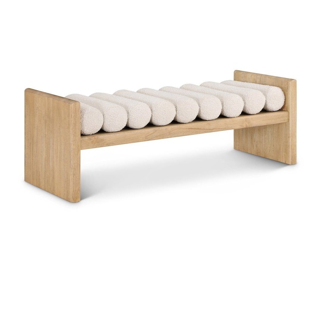 Modern Bolster Cushion Wooden Bench
