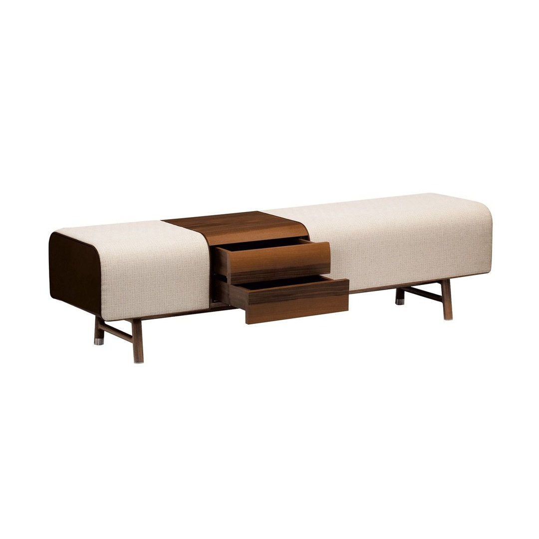 Luxury Storage Upholstered Bench with Dual Drawers