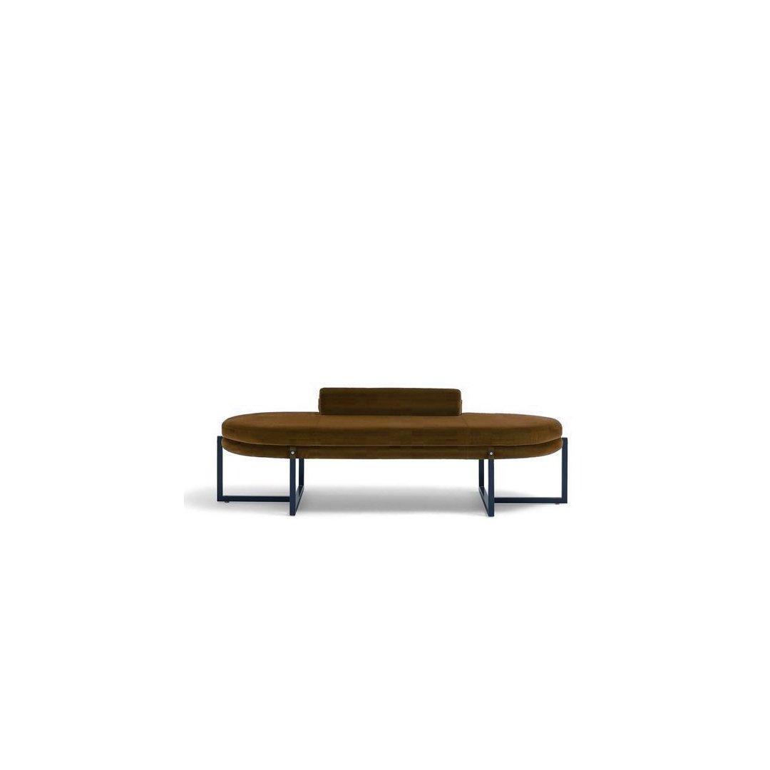 Modern Upholstered Bench with Backrest