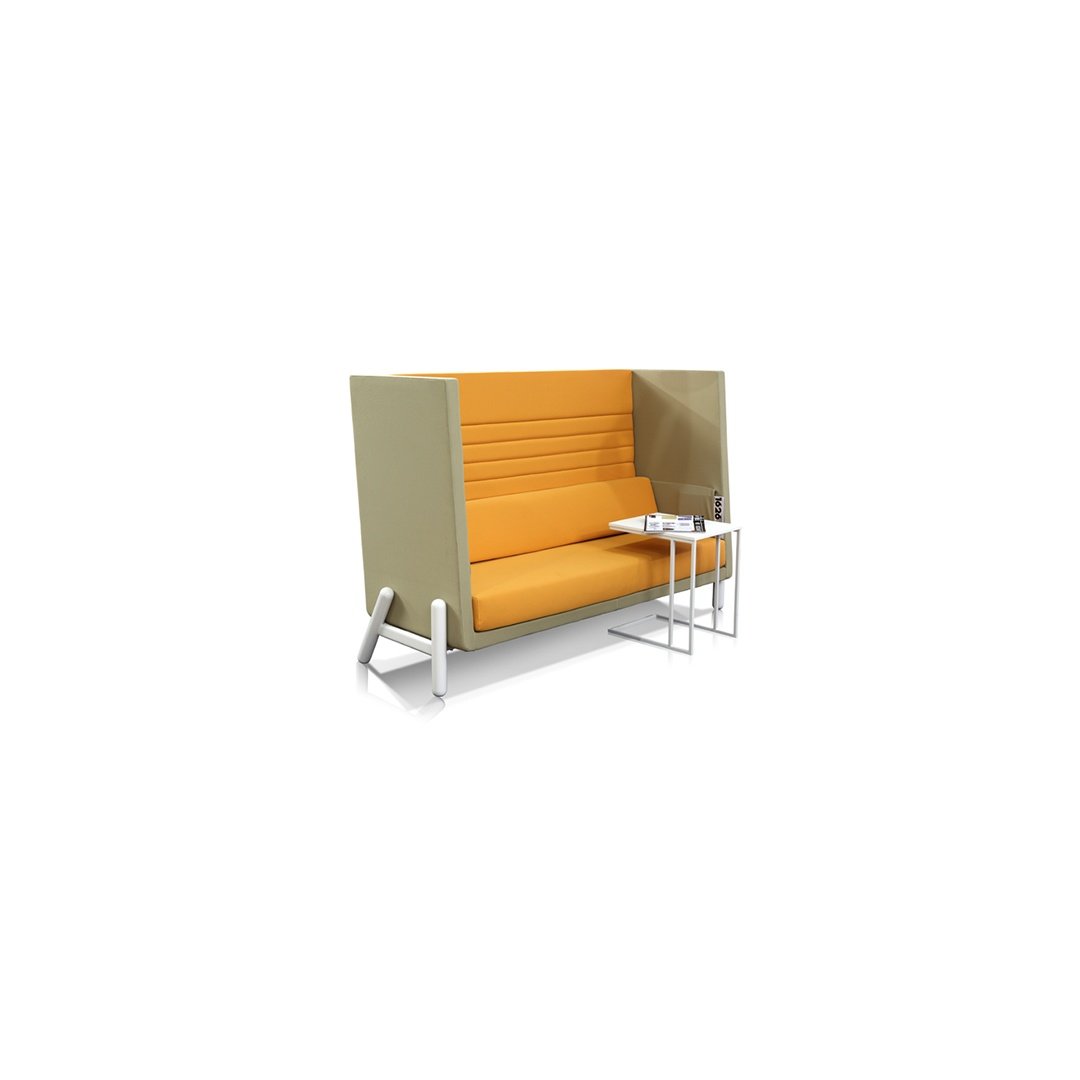 Modern High-Back Collaboration Booth with Side Table