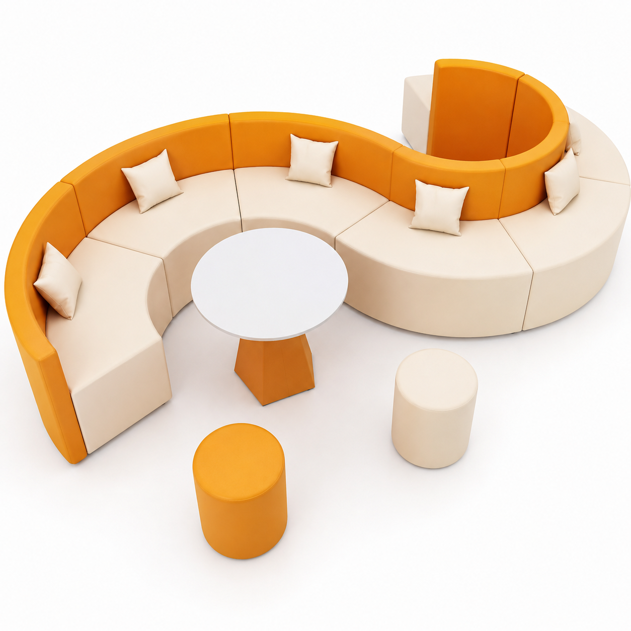 Curved Modular Lounge Sofa Set