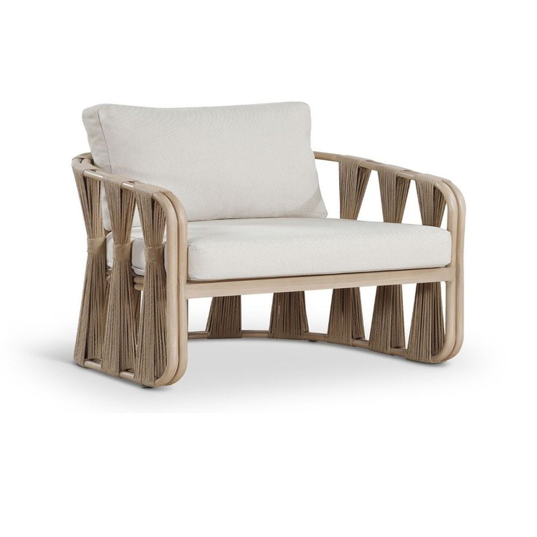 Woven Rope Armchair with Cushioned Seat & Backrest
