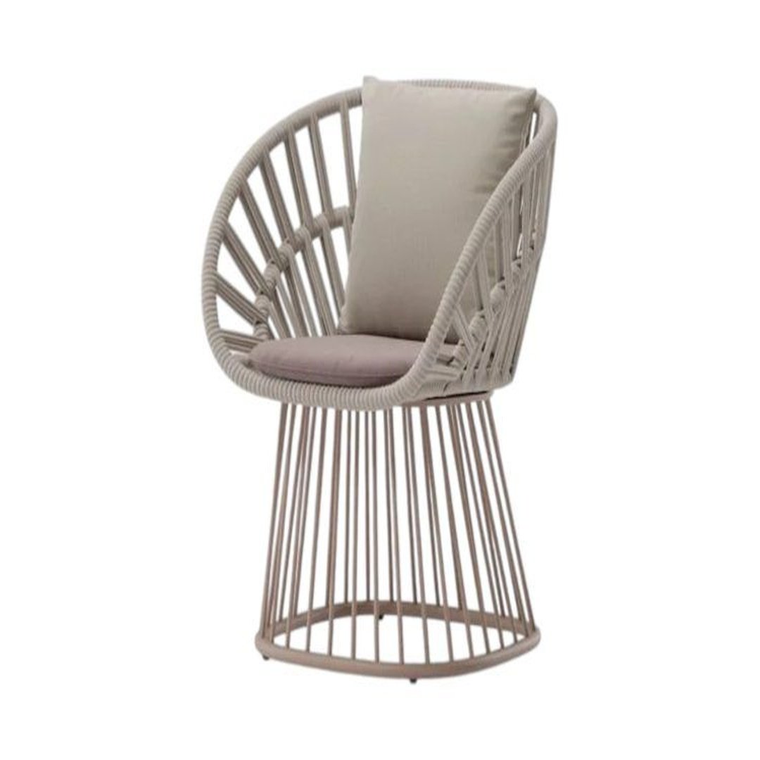 Woven Rope Swivel Lounge Chair with Cushion
