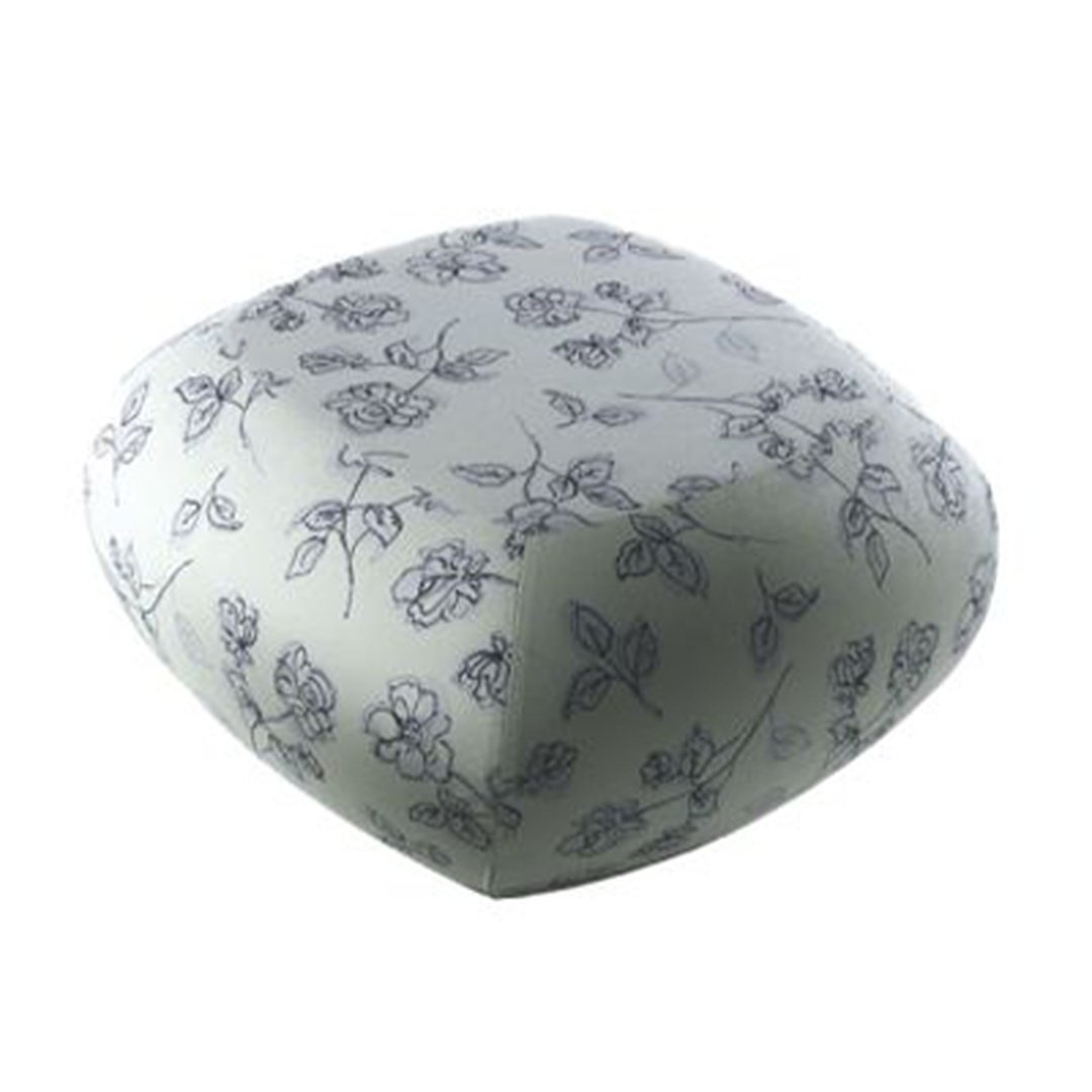 Floral Print Upholstered Square Pouf Ottoman