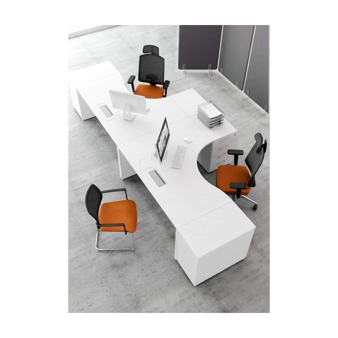 Premium 4-Seater L-Shaped Workstation