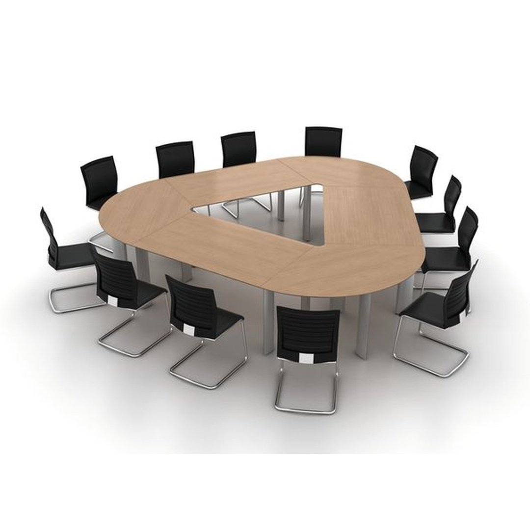 Boat-Shaped Conference Table