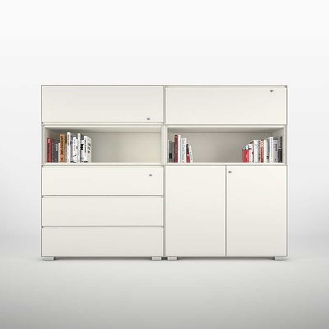 Modular Office Storage Cabinet with Drawers & Shelves