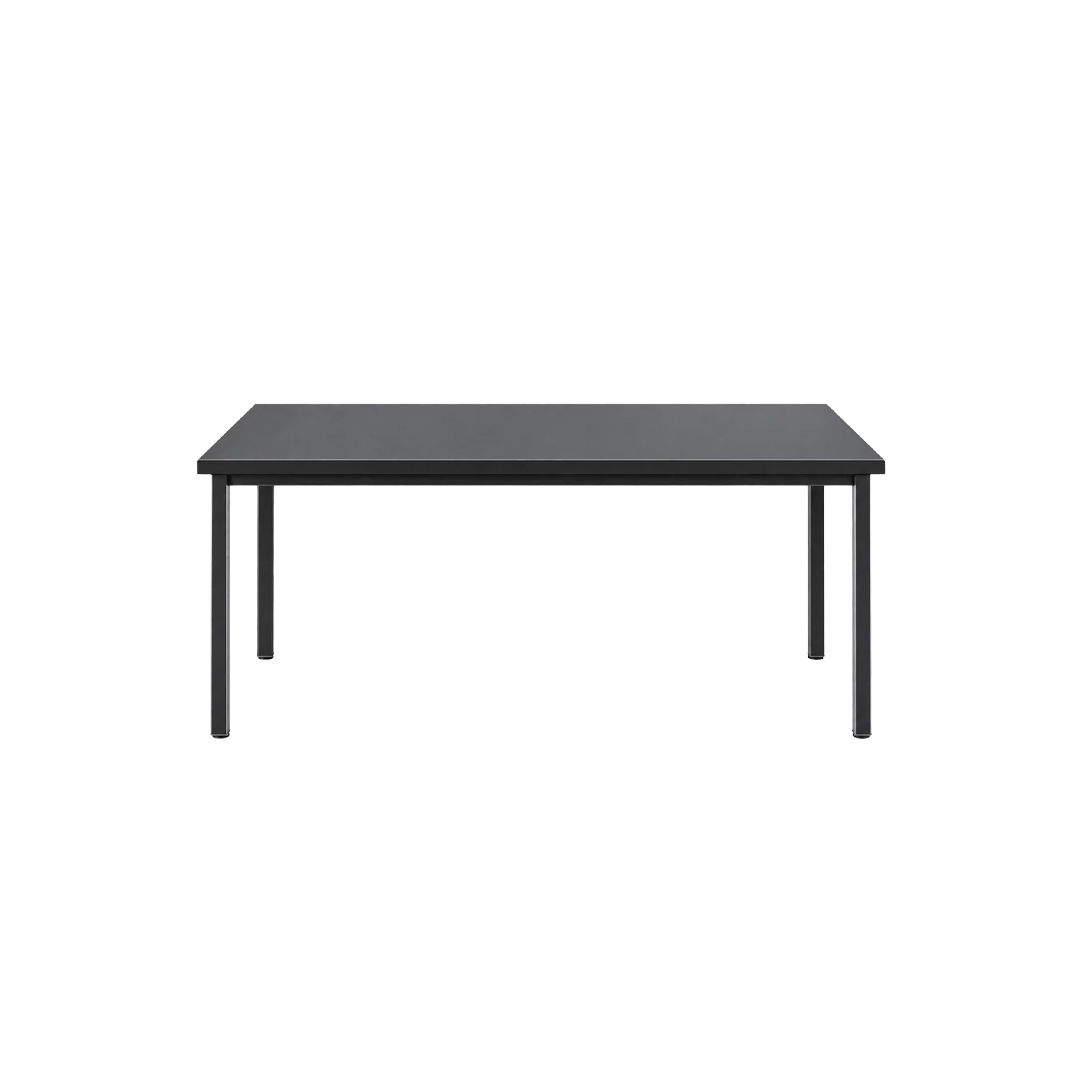 Rectangular Black Table with Metal Frame