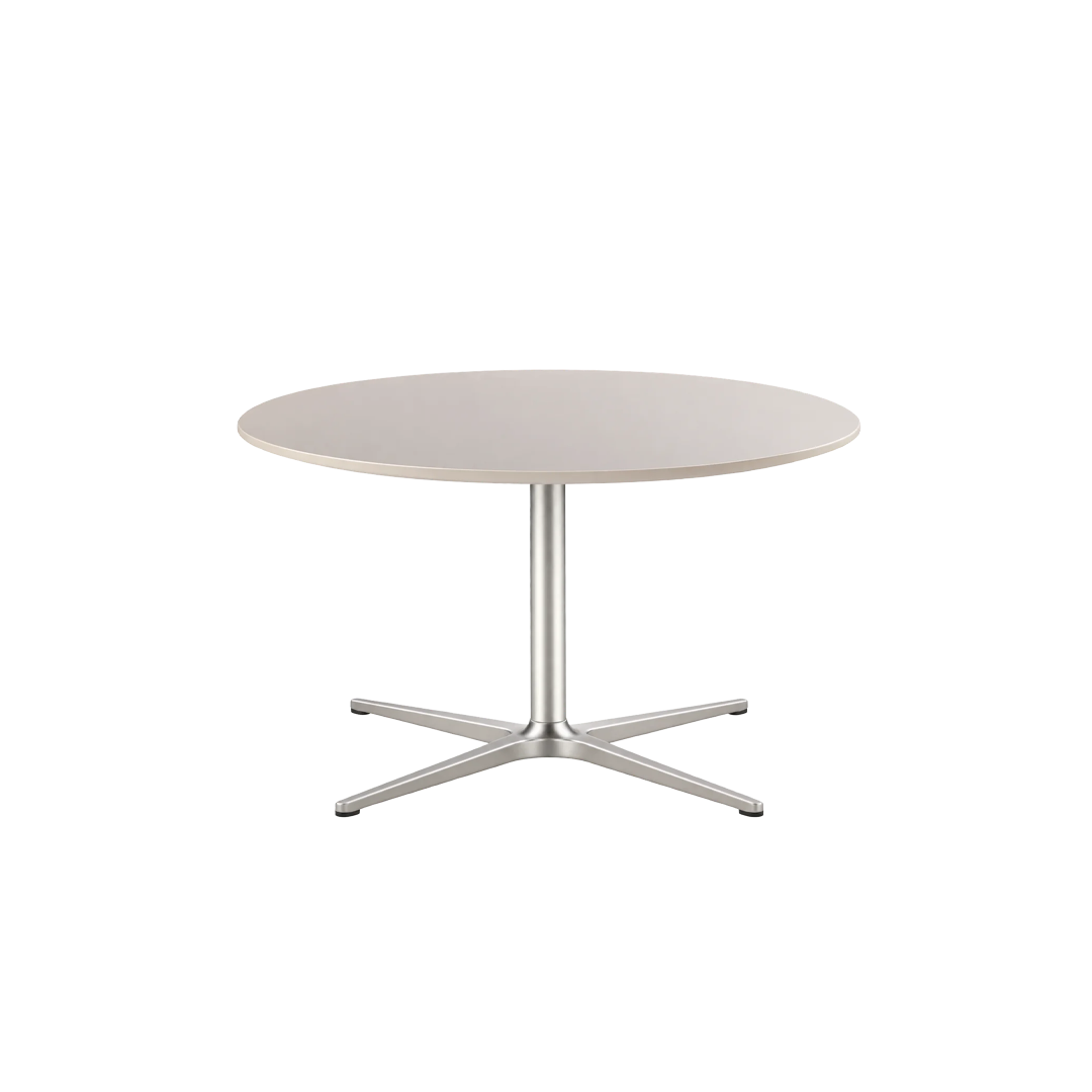 Round Table with Silver Metal Pedestal Base