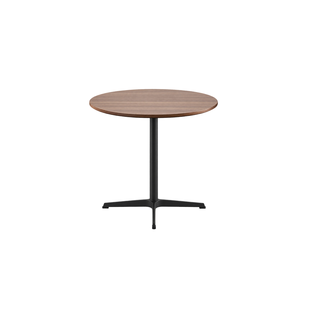 Round Wooden Table with Black Star Base
