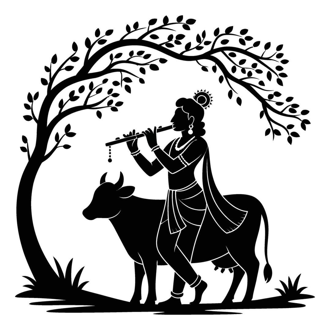 Lord Krishna & Cow Wall Art